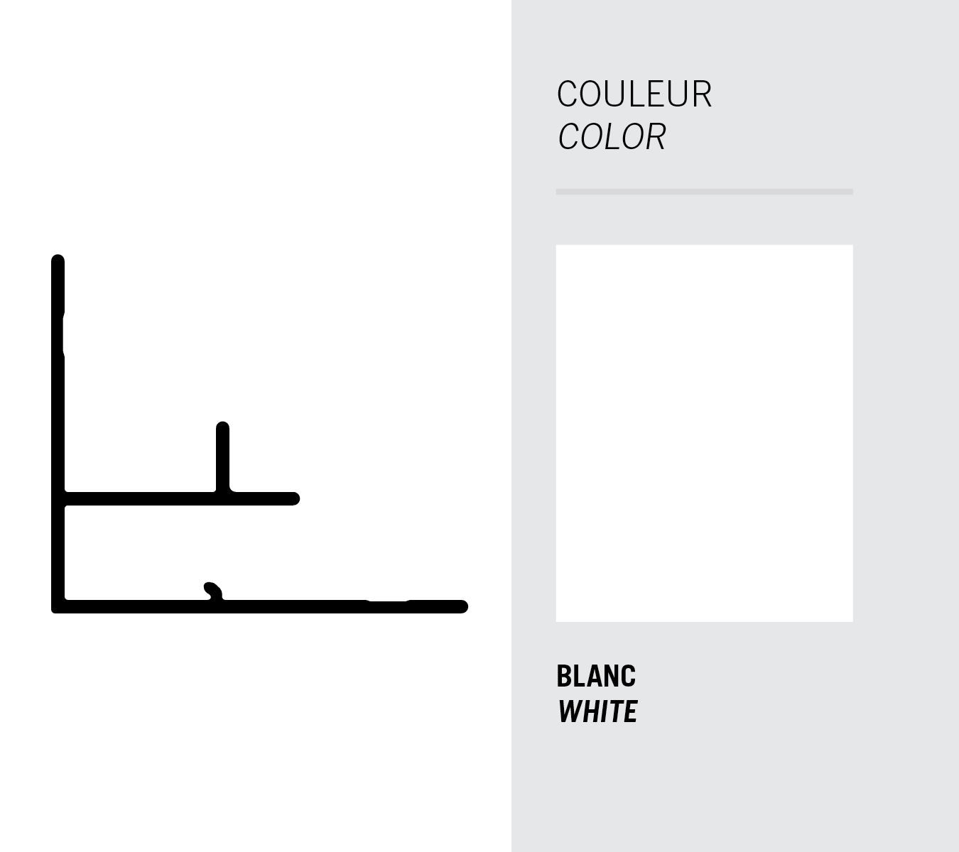 Image Moulure Light Trim coin intérieur pour panneau 5/16'' et déclin 3/4'' - Blanc