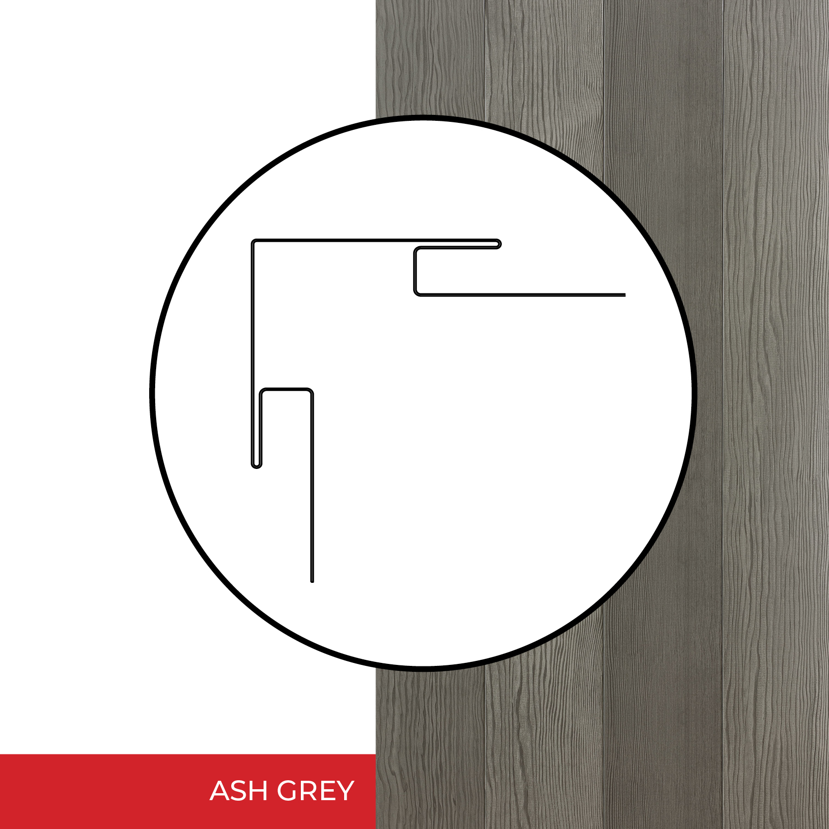 Image Outside Corner Moulding with integrated J for Norwood, Norwood Mini - Ash Grey