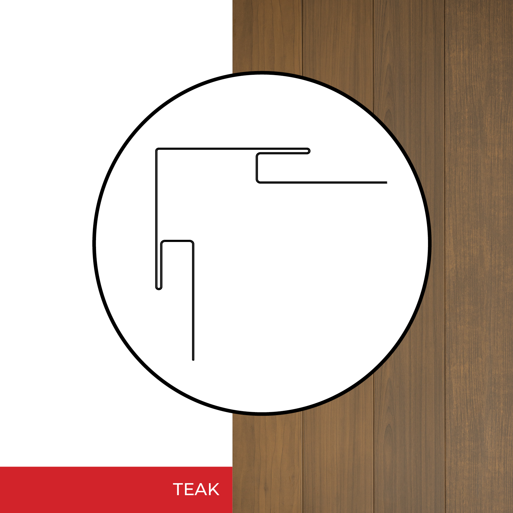 Image Outside Corner Moulding with integrated J for Norwood, Norwood Mini - Teak