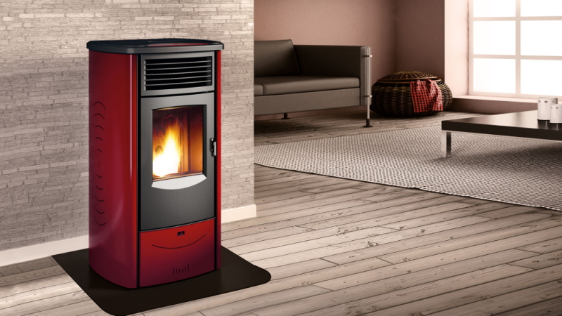 Image Piazzetta Monia pellet stove in Bordeaux colour