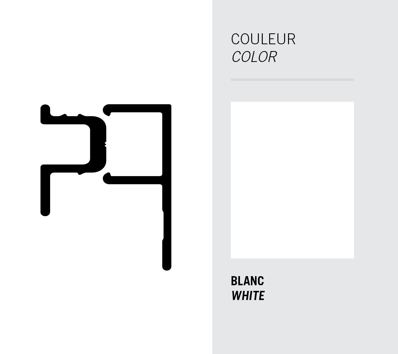 Image Moulure Light Trim en J universelle 5/16'' Clip (2mcx) pour panneau - Blanc