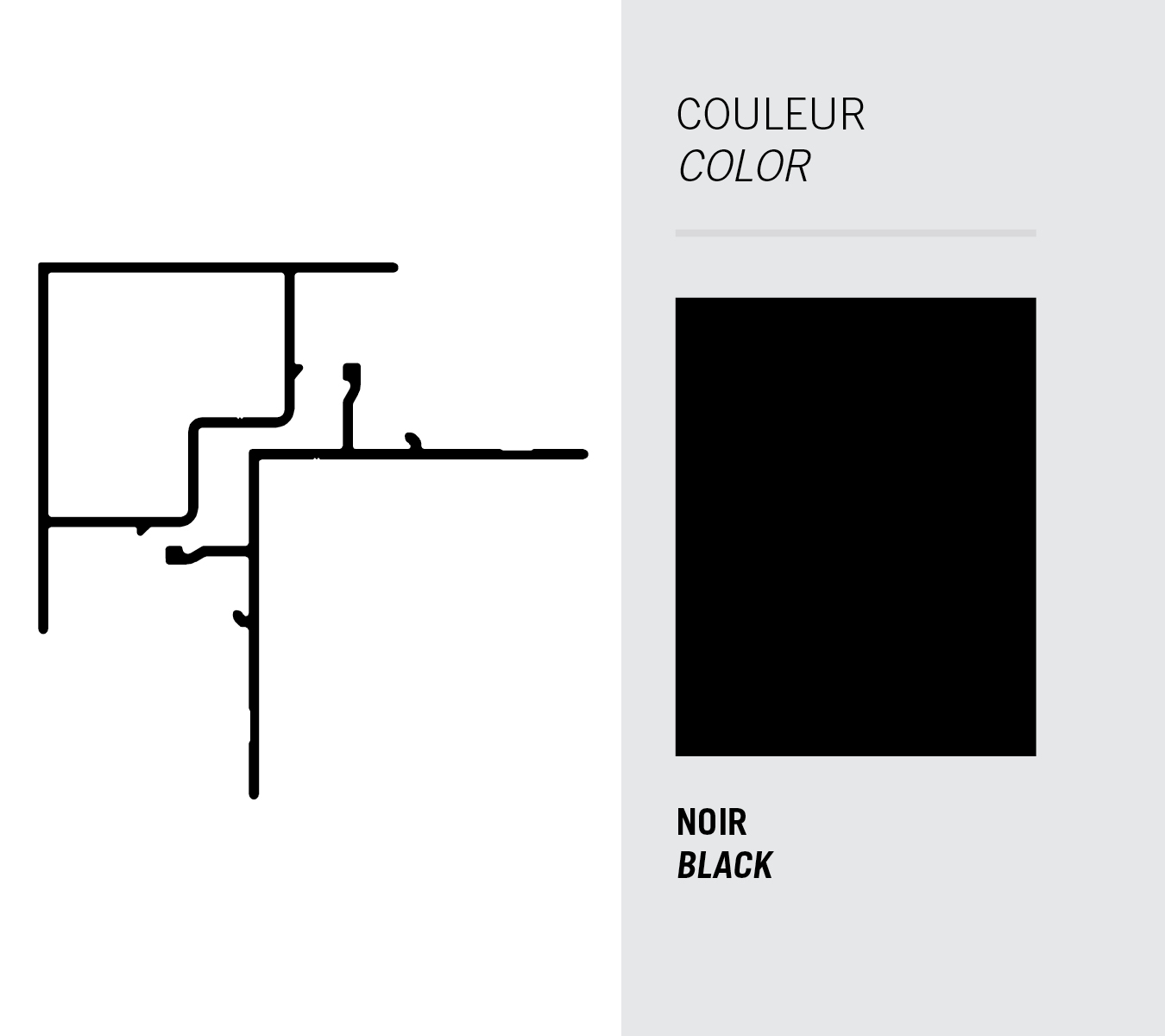 Image Moulure Light Trim coin extérieur Clip 3/4'' (2mcx) pour déclin - Noir