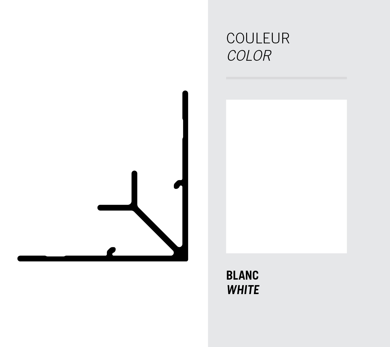 Image Light Trim inside corner 5/16 '' moulding for fiber cement panel - White