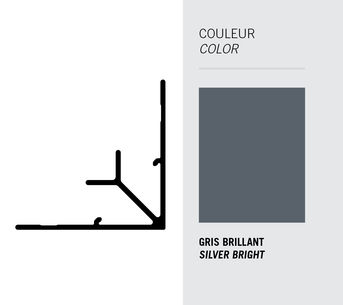 Image Light Trim inside corner 5/16 '' moulding for fiber cement panel - Grey