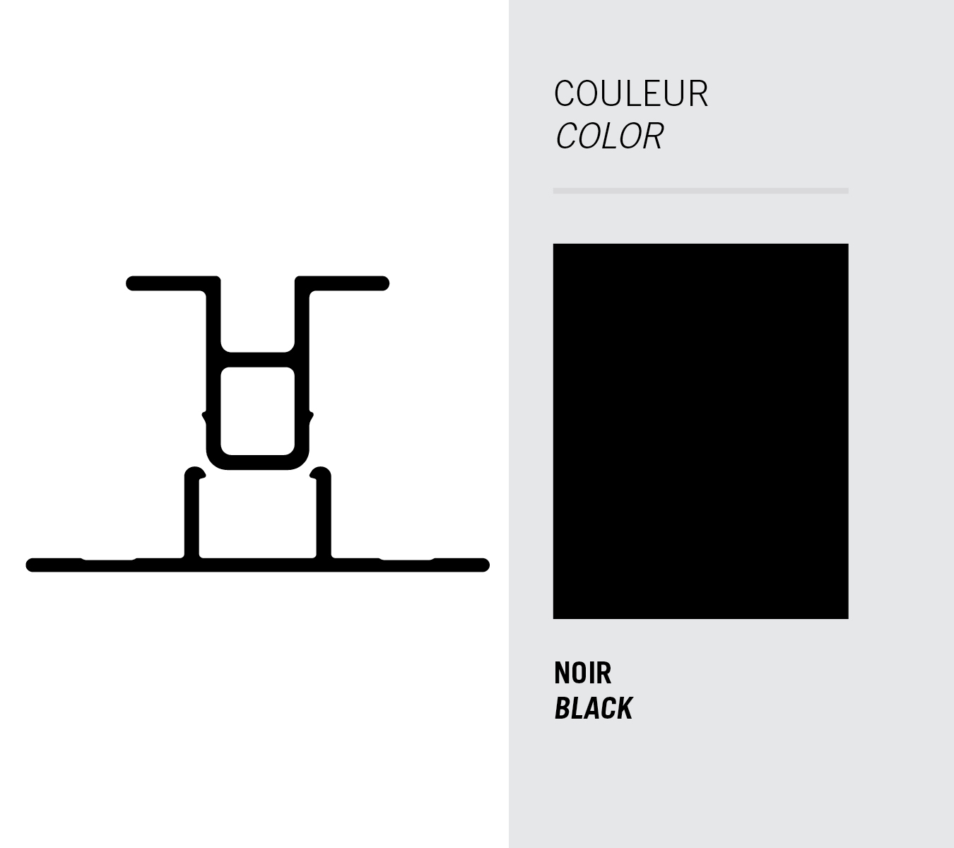Image Moulure Light Trim verticale 3/4'' Clip (2mcx) pour déclin - Noir