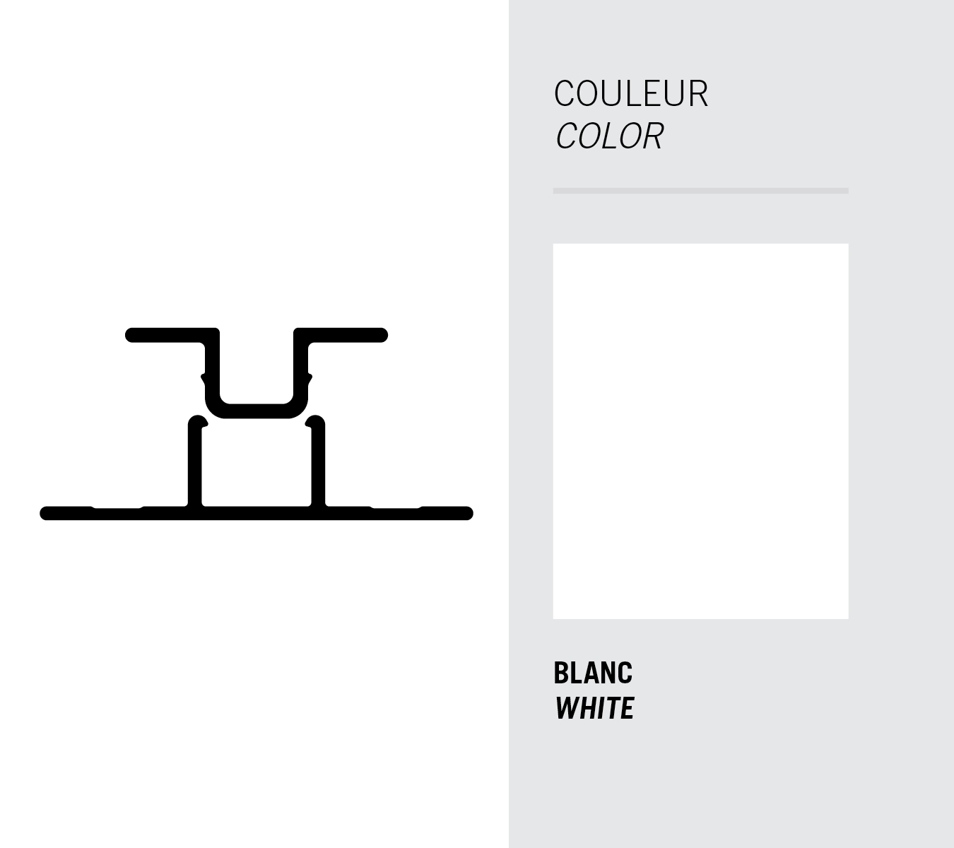 Image Moulure Light Trim verticale 5/16'' Clip (2mcx) pour panneau - Blanc