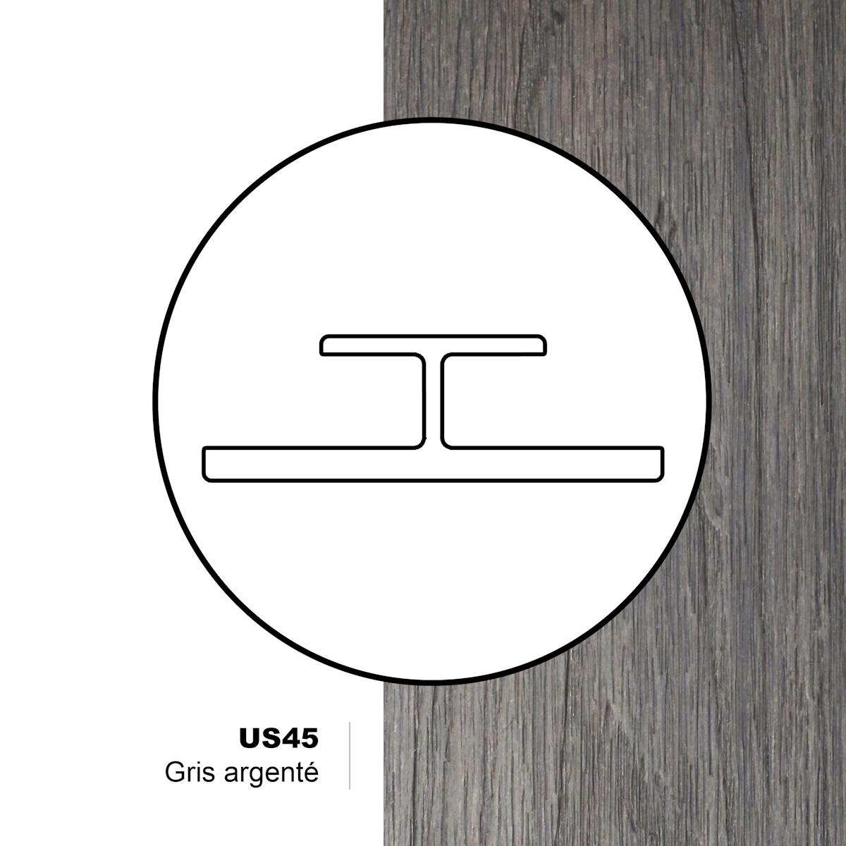 Image Moulure de transition US45 pour profilé Shiplap UH67 - 16pi - Gris Argenté                                                                            