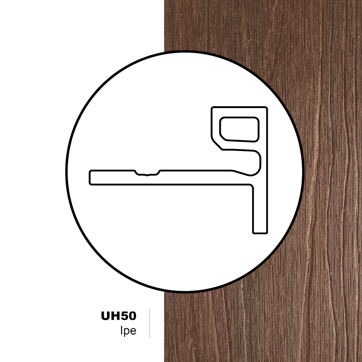 Image UH50 finishing moulding for Norwegian profile UH61 - 16ft - Ipe                                                                                       