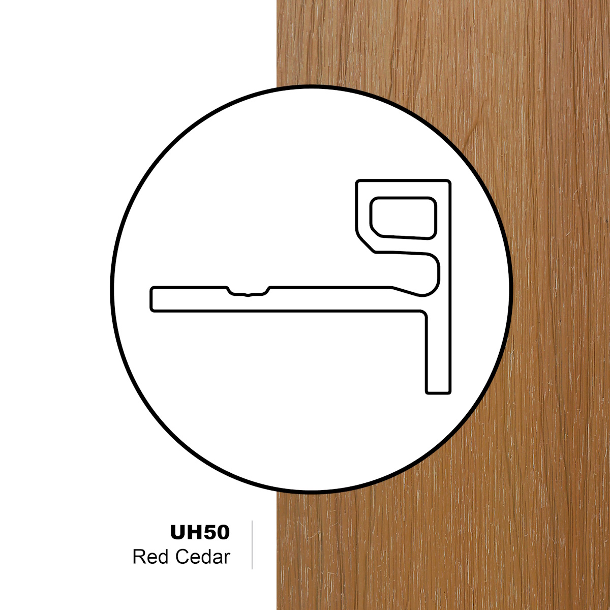 Image UH50 finishing moulding for Norwegian profile UH61 - 16ft - Red Cedar                                                                                 