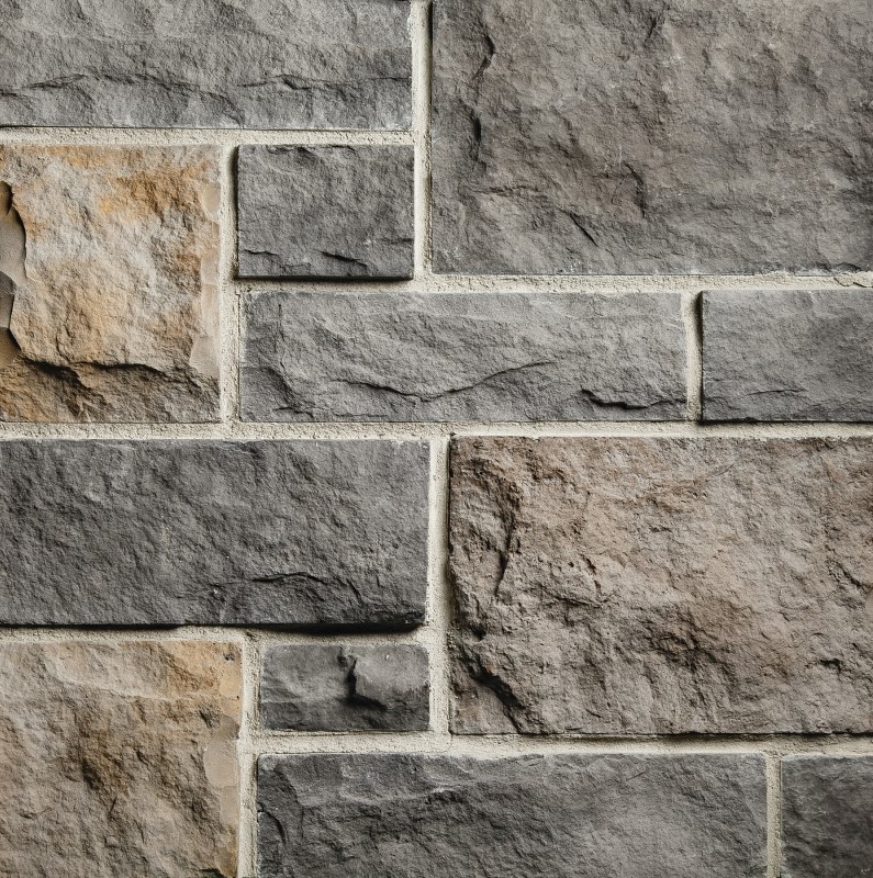 Image Lime Stone Decorative Stone Covering 10 sq.ft./box - Charcoal                                                                                         