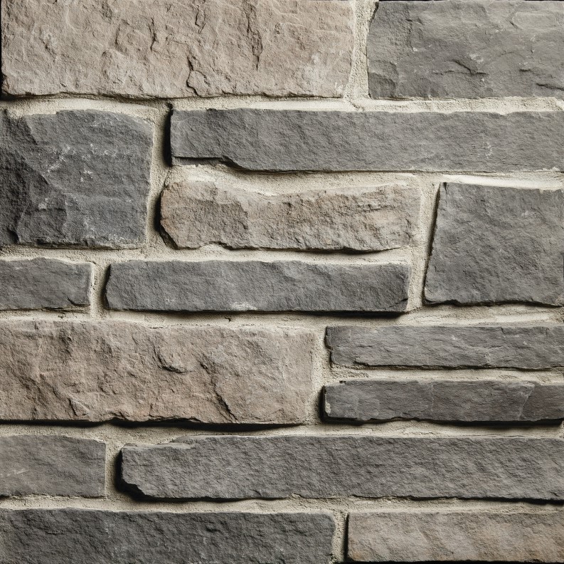 Image Pierre décorative Ledge/Cobble Stone de coin couvrant 8 p.lin. de couleur Silverstone