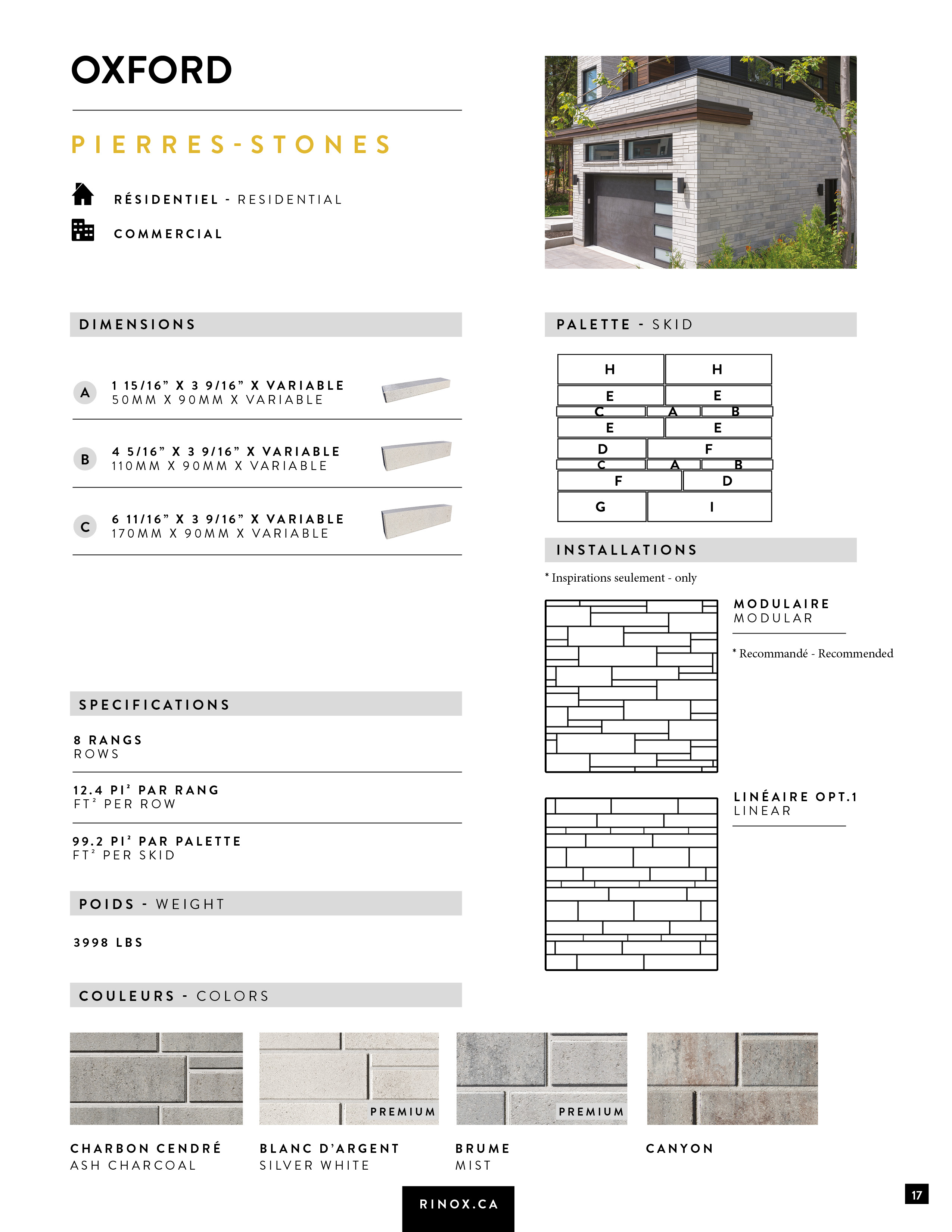 Oxford stone data sheet