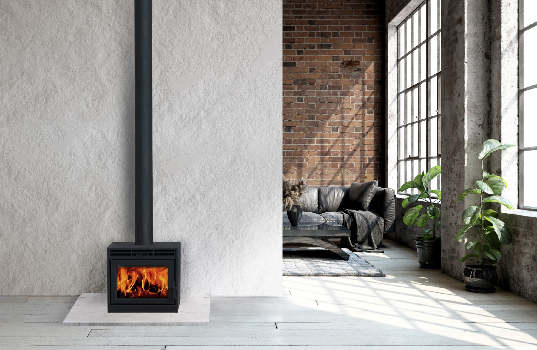 Image Supreme Novo 18 wood stove with soapstone plates                                                                                                      