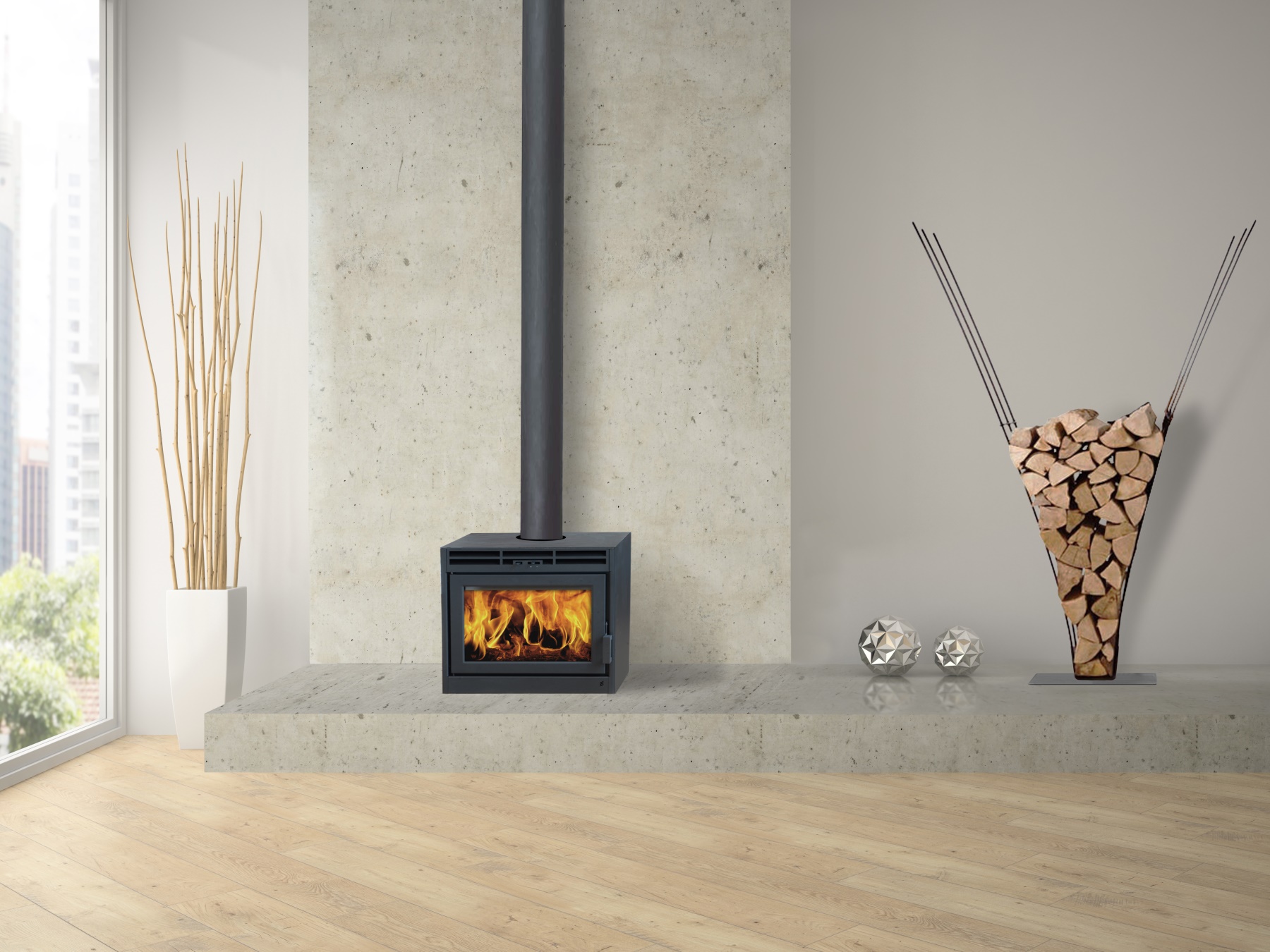 Image Supreme Novo 24 wood stove with soapstone plates                                                                                                      