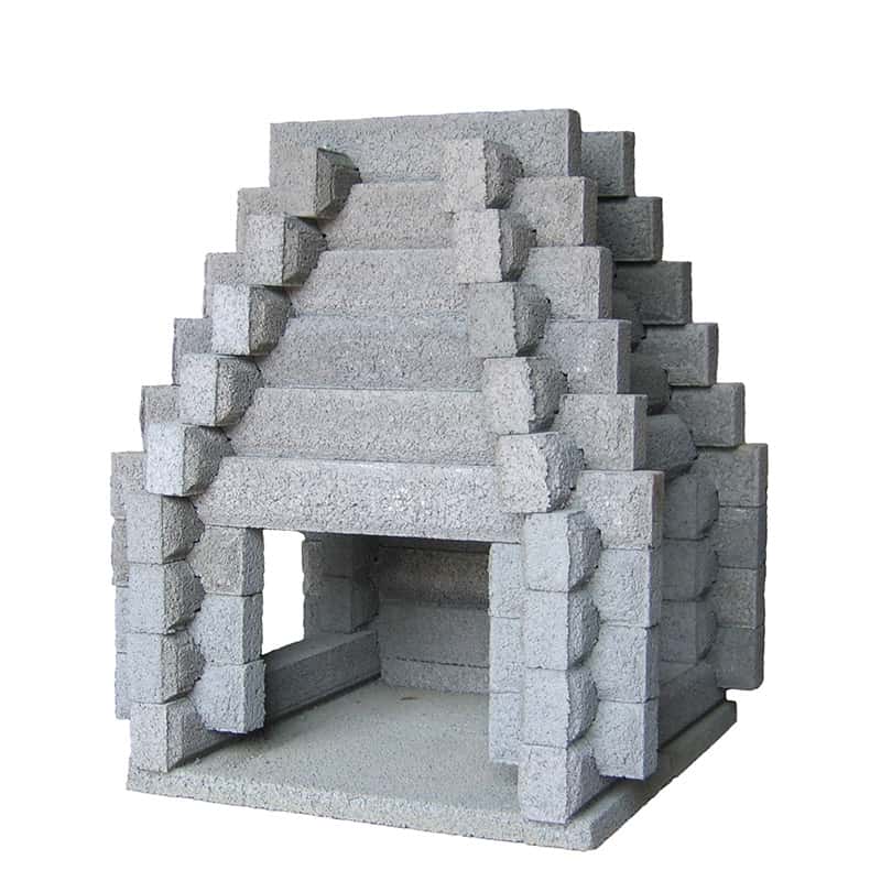 Image Feu Ardent # 130-3 outdoor fireplace in grey colour