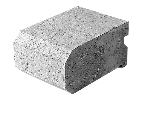 Image Muret de béton Talus Universel gris, face éclatée avec biseau de Permacon