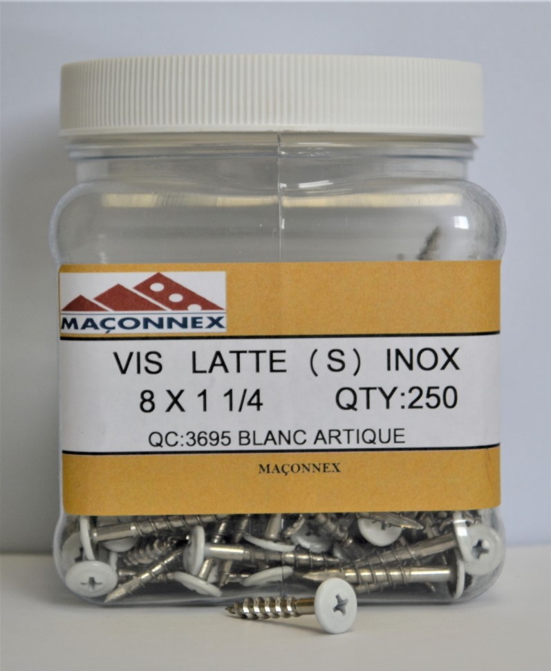 Image Artic White painted screws for fiber cement panels - Stainless steel #8 / 1 ¼" 